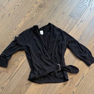 NIC+ZOE Black Knit Tie-Waist Cardigan